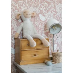 ESTAhome behang bloemen en vogels in art nouveau stijl nude kleur en wit