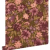ESTAhome behang bloemen vergrijsd groen en paars - 50 x 900 cm