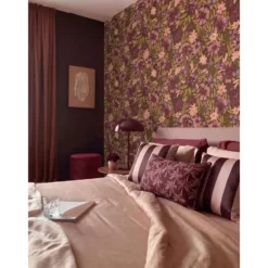 ESTAhome behang bloemen vergrijsd groen en paars - 50 x 900 cm