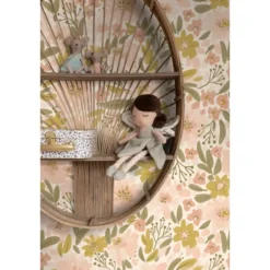 ESTAhome behang bloemen zacht roze, okergeel en vergrijsd groen - 50 x 900 cm