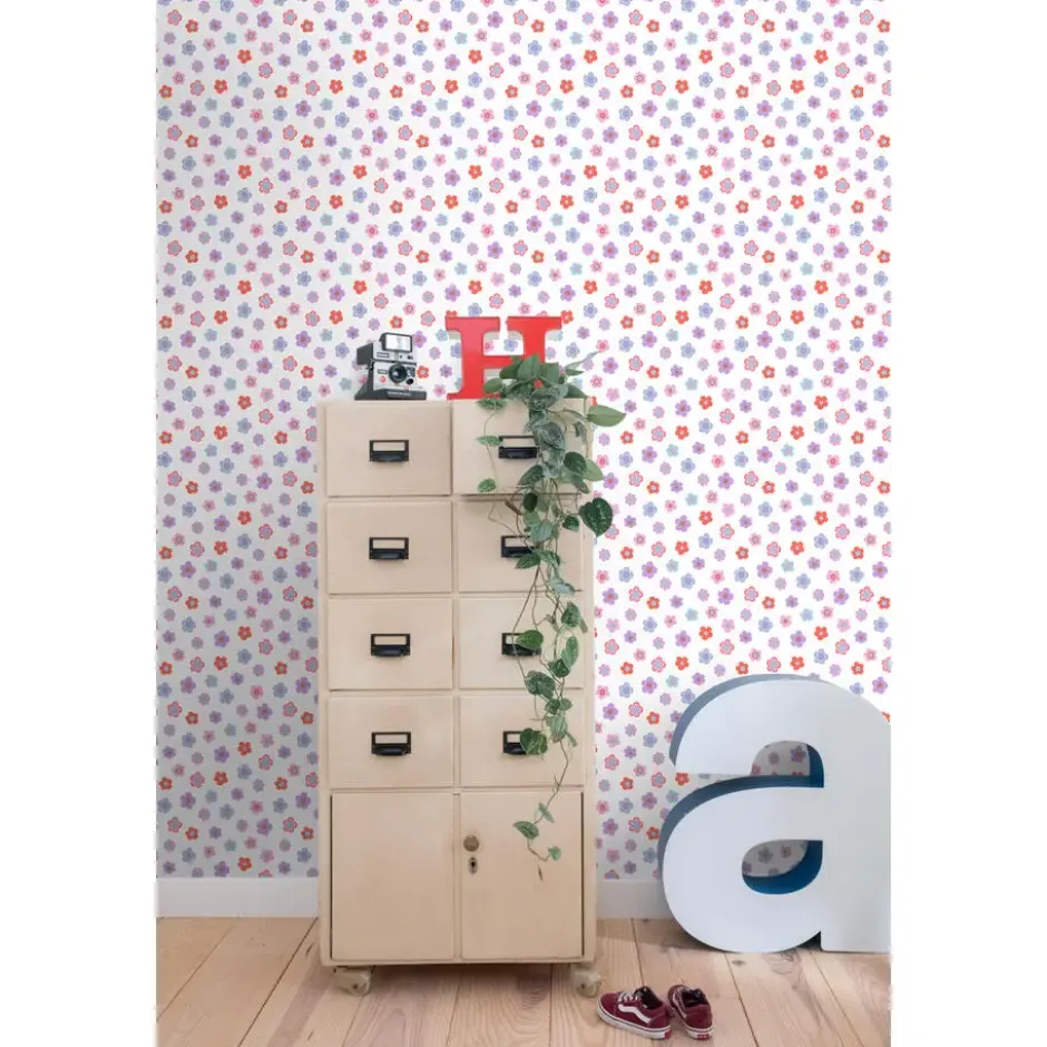 ESTAhome behang bloemetjes meerkleurig - 50 x 900 cm
