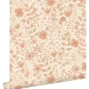 ESTAhome behang bloemetjes terracotta en roze - 50 x 900 cm