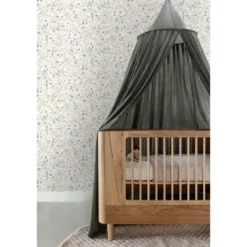 ESTAhome behang bloemetjes vergrijsd groen, blauw en wit - 50 x 900 cm