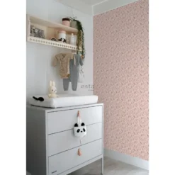 ESTAhome behang bloemetjes zacht roze - 53 x 1005 cm