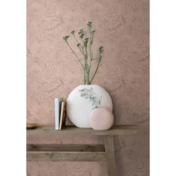 ESTAhome behang bloemmotief terracotta roze - 53 x 1005 cm