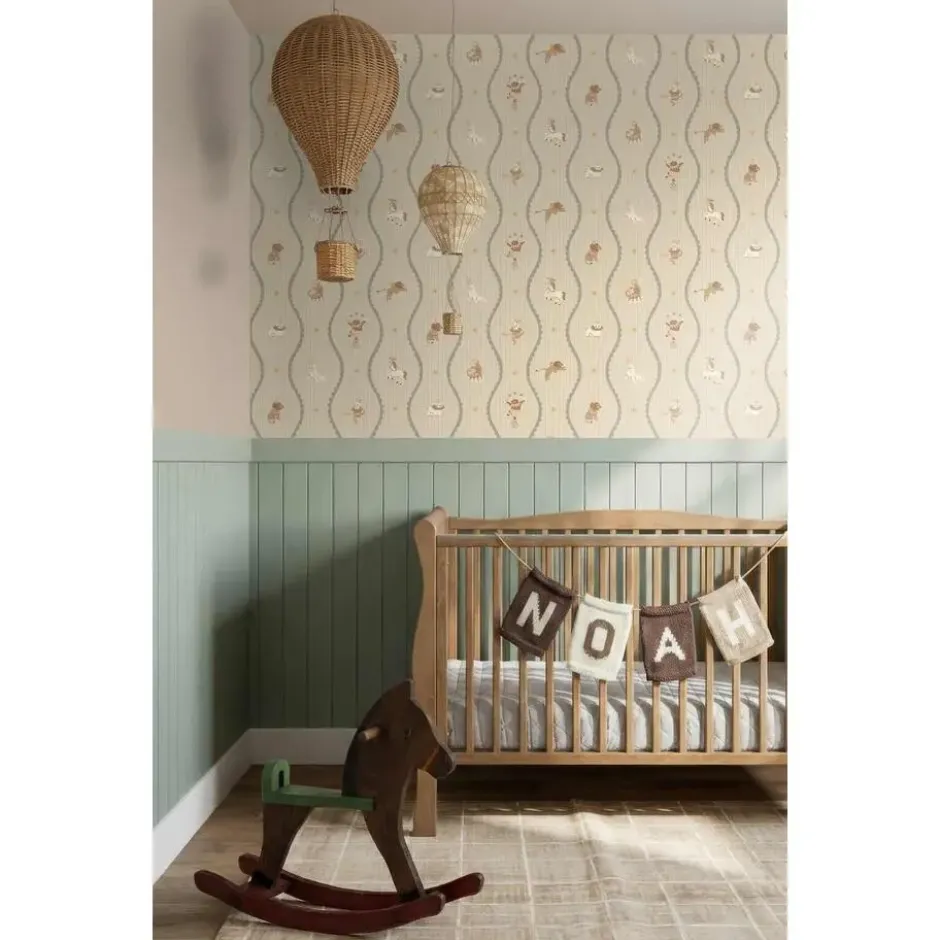 ESTAhome behang circus figuren groen - 50 x 900 cm
