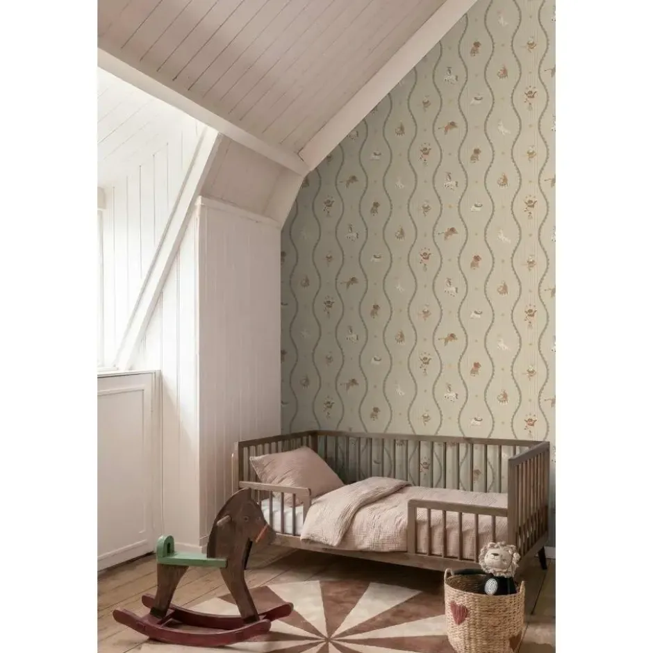 ESTAhome behang circus figuren groen - 50 x 900 cm