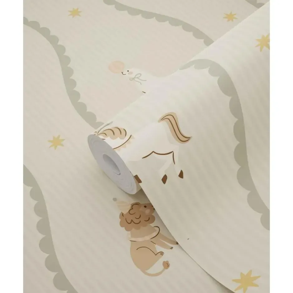 ESTAhome behang circus figuren groen - 50 x 900 cm