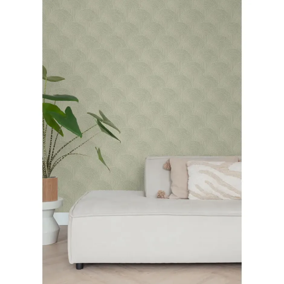ESTAhome behang 3D-motief groen - 50 x 900 cm