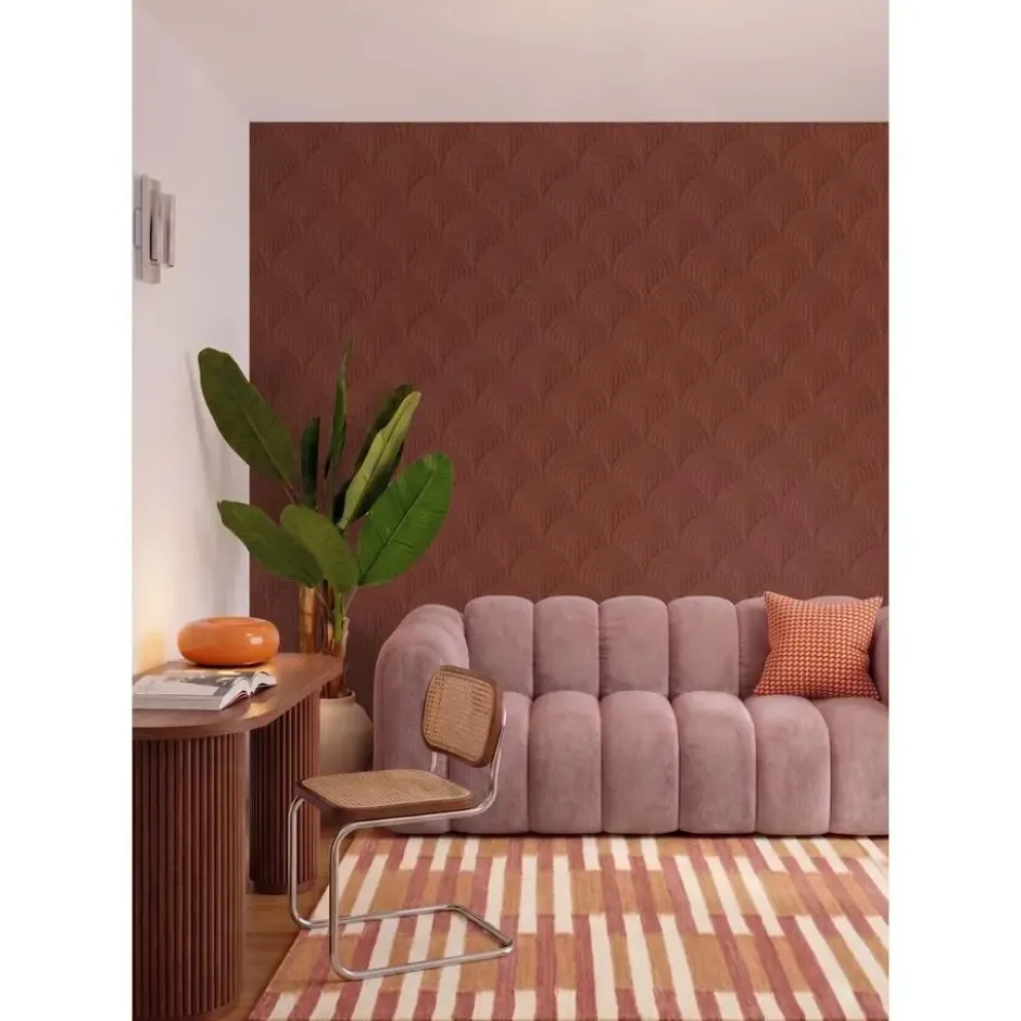 ESTAhome behang 3D-motief roodbruin - 53 x 1005 cm