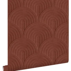 ESTAhome behang 3D-motief roodbruin - 53 x 1005 cm