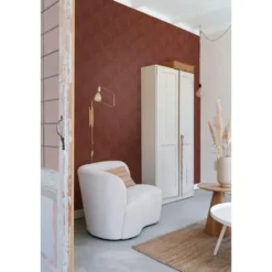 ESTAhome behang 3D-motief roodbruin - 53 x 1005 cm