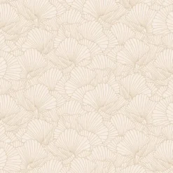 ESTAhome behang getekende bladeren zand beige en licht terracotta