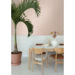 ESTAhome behang getekende bladeren terracotta roze - 53 x 1005 cm