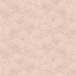 ESTAhome behang getekende bladeren terracotta roze - 53 x 1005 cm
