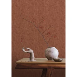 ESTAhome behang grafische lijnen terracotta bruin - 50 x 900 cm