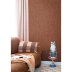 ESTAhome behang grafische lijnen terracotta bruin - 50 x 900 cm