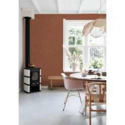 ESTAhome behang grafische lijnen terracotta bruin - 50 x 900 cm