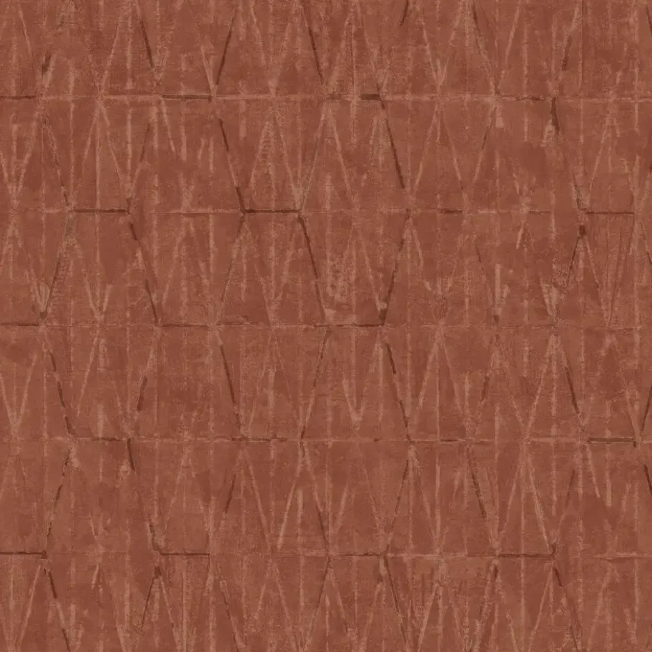 ESTAhome behang grafische lijnen terracotta bruin - 50 x 900 cm