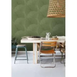 ESTAhome behang - grote bladeren - vergrijsd groen - 53 cm x 10.05 m