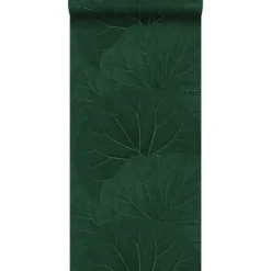ESTAhome behang - grote bladeren - emerald groen - 0.53 x 10.05 m