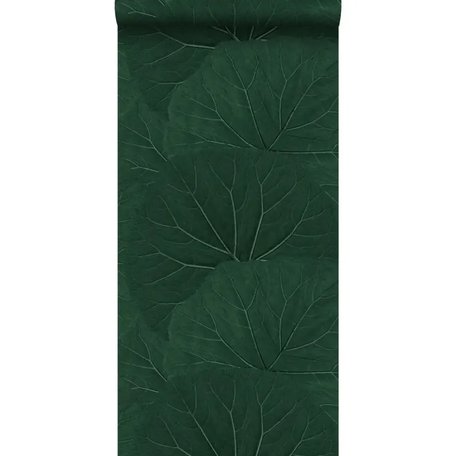ESTAhome behang - grote bladeren - emerald groen - 0.53 x 10.05 m