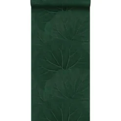 ESTAhome behang - grote bladeren - emerald groen - 0.53 x 10.05 m