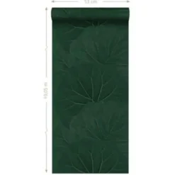 ESTAhome behang - grote bladeren - emerald groen - 0.53 x 10.05 m