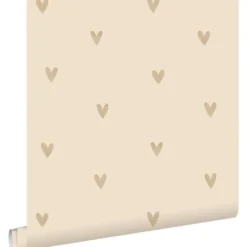 ESTAhome behang hartjes beige - 53 x 1005 cm