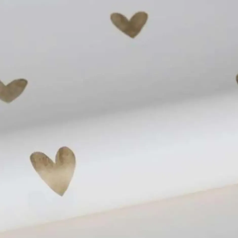 ESTAhome behang - hartjes - glanzend goud en beige - 0.53 x 10.05 m