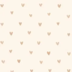 ESTAhome behang - hartjes - glanzend goud en beige - 0.53 x 10.05 m
