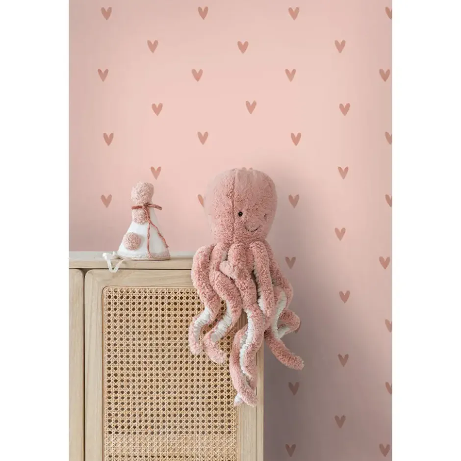 ESTAhome behang hartjes roze - 53 x 1005 cm