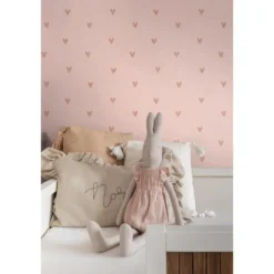 ESTAhome behang hartjes roze - 53 x 1005 cm