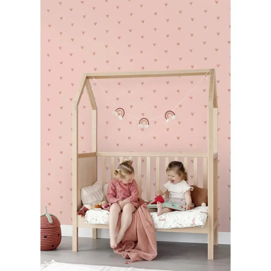 ESTAhome behang hartjes roze - 53 x 1005 cm