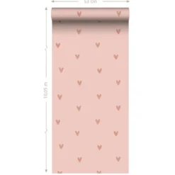 ESTAhome behang hartjes roze - 53 x 1005 cm