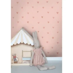 ESTAhome behang hartjes roze - 53 x 1005 cm