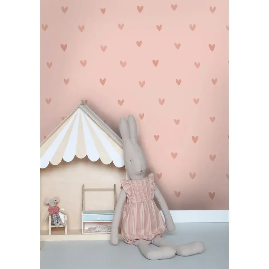 ESTAhome behang hartjes roze - 53 x 1005 cm