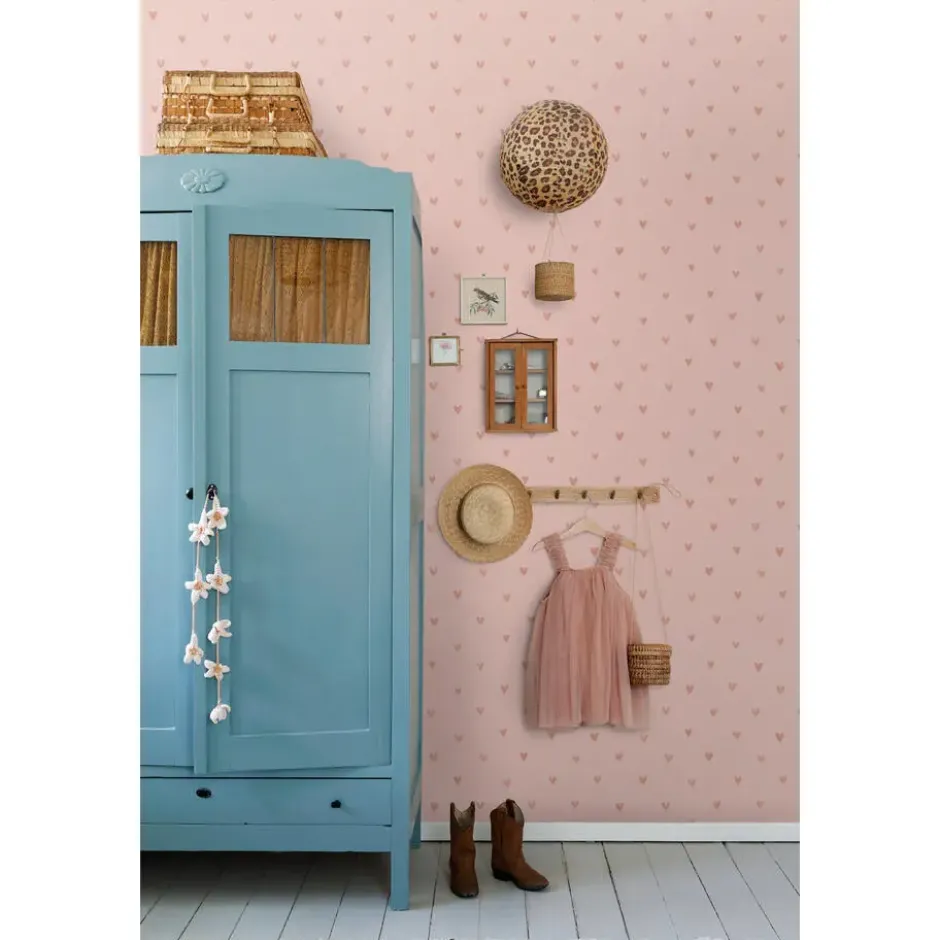 ESTAhome behang hartjes roze - 53 x 1005 cm