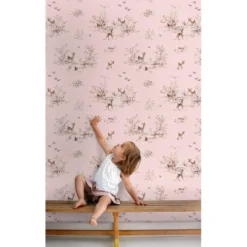 ESTAhome behang hertjes roze - 50 x 900 cm