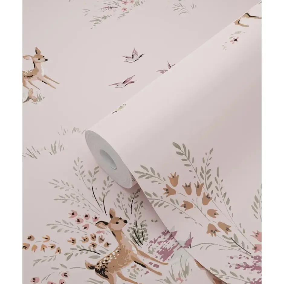 ESTAhome behang hertjes roze - 50 x 900 cm