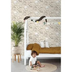 ESTAhome behang jungle dieren beige - 53 x 1005 cm