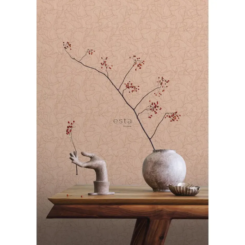 ESTAhome behang koraal licht terracotta - 50 x 900 cm