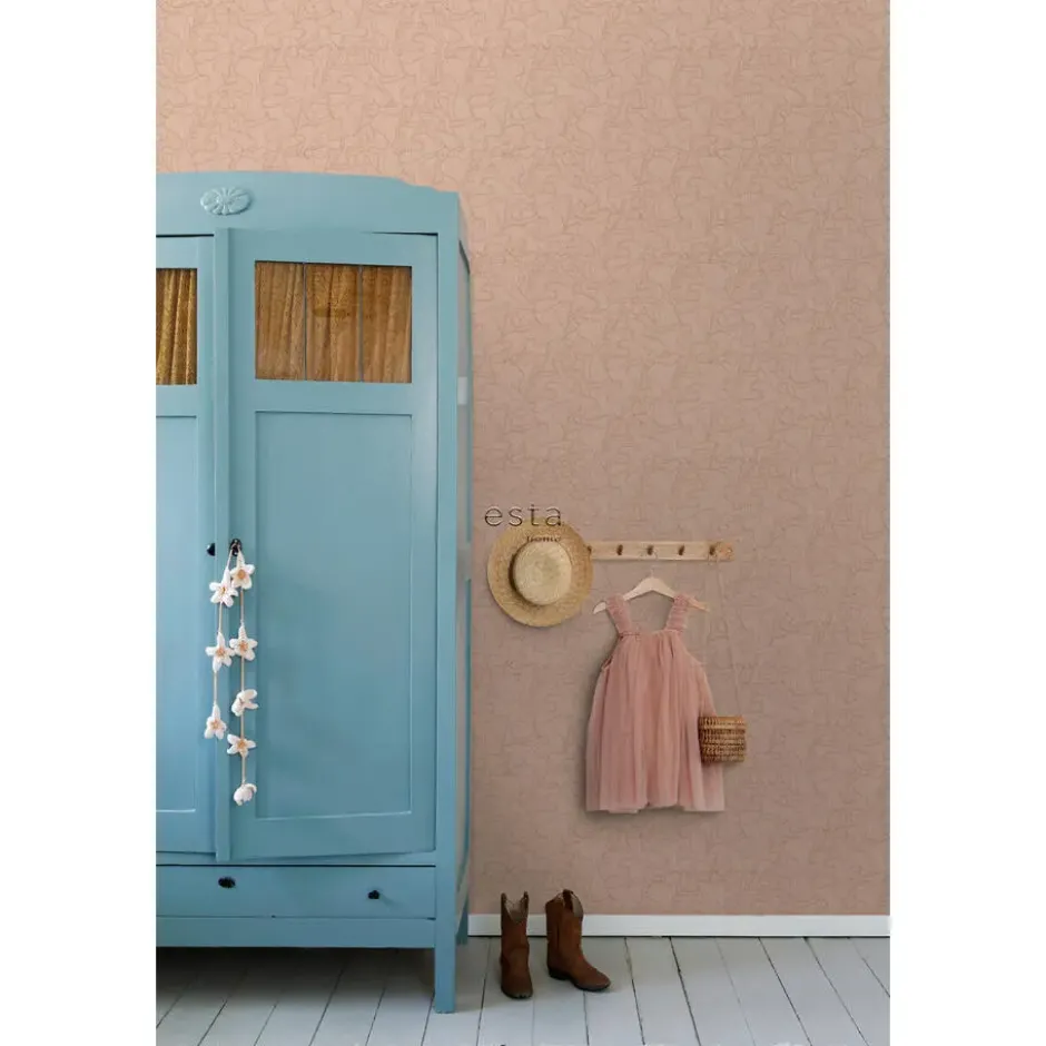 ESTAhome behang koraal licht terracotta - 50 x 900 cm