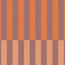 ESTAhome behang linnen-look strepen paars en oranje - 50 x 900 cm