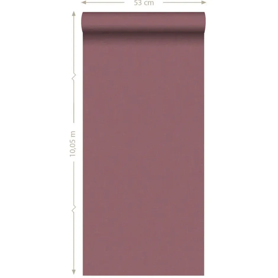 ESTAhome behang - linnenstructuur - bordeaux rood - 0.53 x 10.05 m