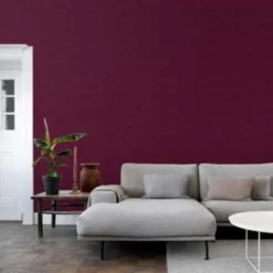 ESTAhome behang - linnenstructuur - bordeaux rood - 53 cm x 10,05 m