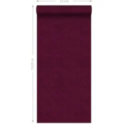 ESTAhome behang - linnenstructuur - bordeaux rood - 53 cm x 10,05 m