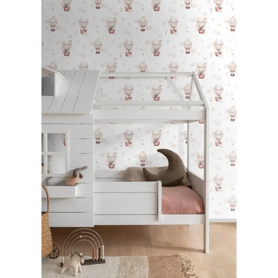 ESTAhome behang luchtballonnen licht roze en beige - 50 x 900 cm