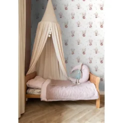 ESTAhome behang luchtballonnen licht roze en beige - 50 x 900 cm