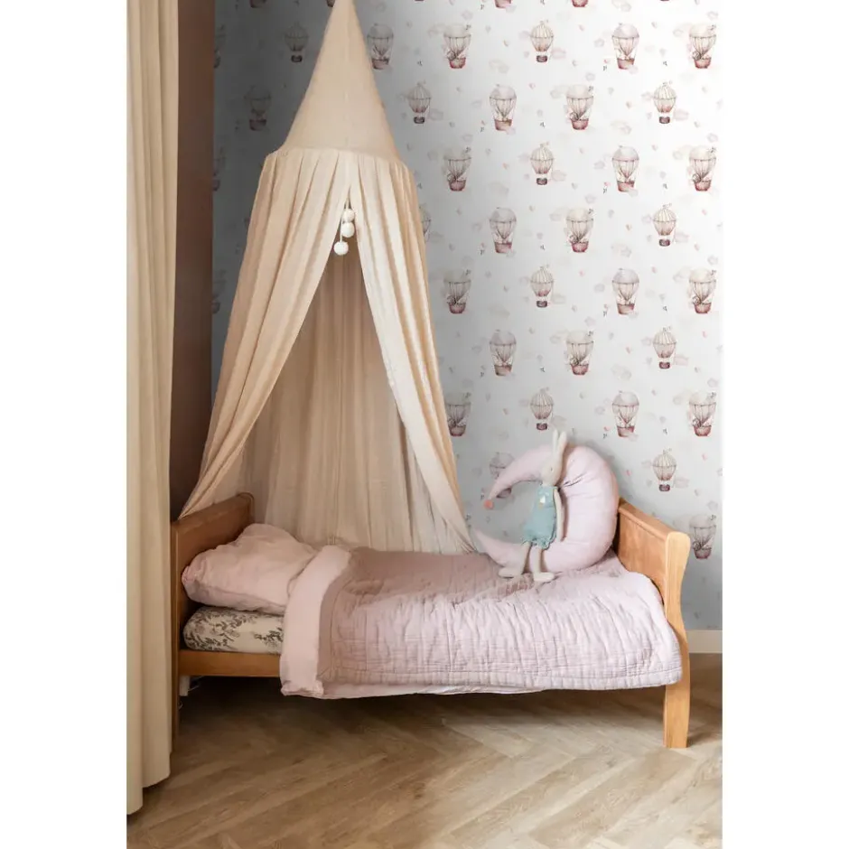 ESTAhome behang luchtballonnen licht roze en beige - 50 x 900 cm